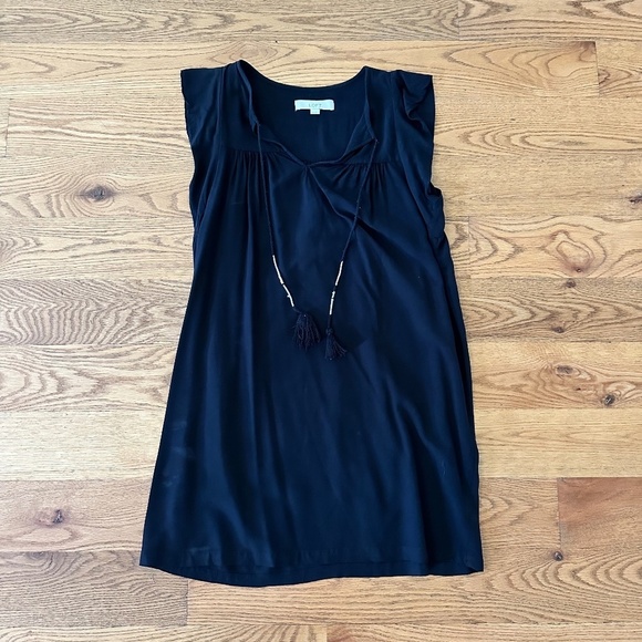 LOFT Capsleeve Summer Mini Dress with Decorative Tassels (Size XS) - Picture 3 of 10